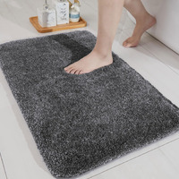 LUXE HOME INTERNATIONAL Microfibre Rectangular Bath Mat Super Soft Anti Skid Newman Mats For Bathroom (40X60 Cm,Grey)