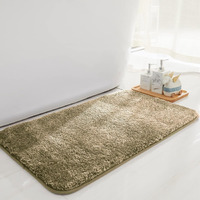 LUXE HOME INTERNATIONAL Microfibre Rectangular Bath Mat Super Soft Anti Skid Newman Mats For Bathroom (45X75 Cm,Anti Gold)