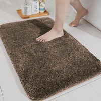 LUXE HOME INTERNATIONAL Microfibre Rectangular Bath mat Super Soft Anti Skid Newman Mats For Bathroom (40X60 Cm,Chocolate)