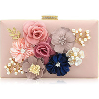 TOOBA Handicraft Hand Embroidered Box Clutch Bag Purse for Bridal, Casual, Wedding Bag for Women & Girls