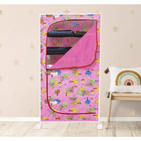 FLIPZON Multipurpose 6 Shelve Baby Wardrobe, (Fabric Shelves) - Pink