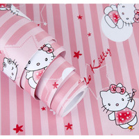 Wolpin Wall Stickers Wallpaper for Kids Room (45 x 500 cm) Cute Cats Girls Bedroom Baby Decoration Wardrobe Furniture Decoration Self Adhesive Waterproof DIY, Peppy Pink