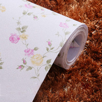 wolpin Wall Stickers Wallpaper for Bedroom (45 x 500 cm) Roses Floral DIY Self Adhesive Decal Floral Bouquet Kids Room, Baby Room, White