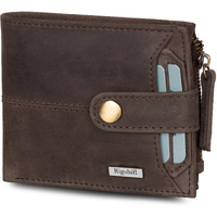 RIGOHILL Doger Coffee Brown Mens Leather Wallet | Leather Wallet for Men | RFID Mens Wallet