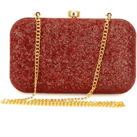 TOOBA Dual Shimmer Beautiful Metallic Box Clutch Bag Purse for Bridal, Casual, Wedding Bag for Women & Girls Chery