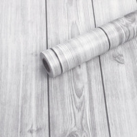 wolpin Wall Stickers Wallpaper Wood Grain (45 x 500 cm) Waterproof Plank Nautical Home Office, Furniture, Door, Wardrobe, Kids Room, Decoration, DIY Self Adhesive, Gray