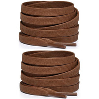 SHOESHINE flat cotton shoe laces for casual, sneaker shoes or boot 8mm wide Teak