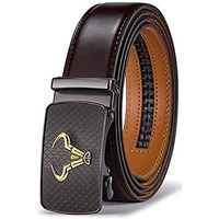 Contacts Genuine Leather Belt for Men with Autolock Buckle - Micro Adjustable Belt Fit Everywhere | Formal & Casual | Elegant Gift Box (Brown)