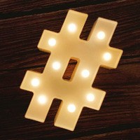 SATYAM KRAFT 1 Pcs White Marquee Alphabet Shaped Letter Led Name Light for Aesthetic Decorations, Romantic Gift, Valentine, Room, Bedroom, Home Decor, Wedding, Birthday, Night and Wall Lamp (#)