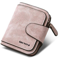 INOVERA (LABEL) Faux Leather Tri-fold Fashion Card Coin Small Clutch Wallet for Women (KK29) -Rose Gold