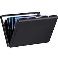 VOGARD Men s Aluminium Metal RFID Protected Smart Pop Up Wallet | 8 Card Slots (15 Black)