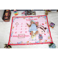 NEW COMERS Milestone Baby Blanket for All Season, Multiuse Cotton Blanket & Prop for Summer/Winter/Ac Room, Blankets for Kids/New Born Monthly Photoshoot, Thread Count (80/153) 135x115x2cm | 512