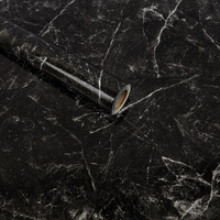HOMEMATES Self-Adhesive Wallpaper Waterproof Old Furniture Vinyl Stickers Wooden Door Wardrobe Desktop PVC Wall Papers 30 X 304 CM- (Black Marble)