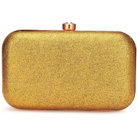 TOOBA Handicraft Hand Embroidered Box Clutch Bag Purse for Bridal, Casual, Wedding Bag for Women & Girls Dark Gold