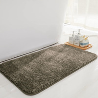 LUXE HOME INTERNATIONAL Microfibre Rectangular Bath mat Super Soft Anti Skid Newman Mats For Bathroom (45X75 Cm,Taupe)