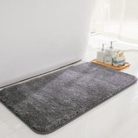LUXE HOME INTERNATIONAL Microfibre Rectangular Bath mat Super Soft Anti Skid Newman Mats For Bathroom (45X75 Cm,Silver)