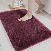 LUXE HOME INTERNATIONAL Microfibre Rectangular Bath mat Super Soft Anti Skid Newman Mat for Bathroom (40X60 Cm, Wine)