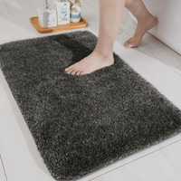 LUXE HOME INTERNATIONAL Microfibre Rectangular Bath mat Super Soft Anti Skid Newman Mats For Bathroom (40X60 Cm,Arabic Coffee)