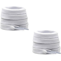 SHOESHINE Sport Shoelaces Flat Hollow Design casual shoe laces, White Color - Sneaker Shoe Lace