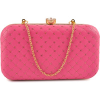 AILTINO Women Box Clutch Stylish and Latest (Sequence Pink)