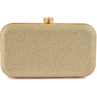 AILTINO Women Box Clutch Stylish and Latest (Sparkling Gold)