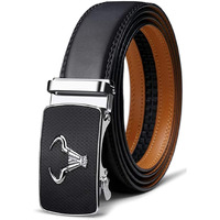 Contacts Genuine Leather Belt for Men with Autolock Buckle - Micro Adjustable Belt Fit Everywhere | Formal & Casual | Elegant Gift Box (Black)
