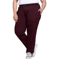 CUPID Women Regular fit Plain Cotton Sports n Gym Lowers, Trousers, Track Pant, Lounge n Night Wear, Pyjamas for Ladies_Wine_L