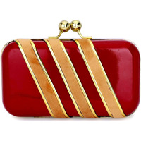 TOOBA Women Handicraft Beautiful Bling Box Clutch Bag Purse for Bridal, Casual, Wedding Bag for Women & Girls (Maroon N Gold)