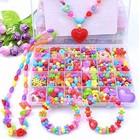 HANNEA Girls Bracelet Making Kit, Fun and Colorful Beads for Jewellery Making Kit, Children s Self-Made Bracelet, Necklace and Hair Band Ring, Birthday Gift for Children Over Six Years Old (Pink)