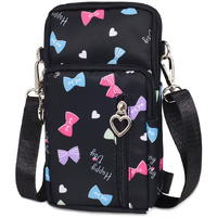 PALAY Small Cross Body Bags Multifunctional 3 Layers with Bow Pattern Sling Bag for Women Girls Accommodate Phones Less Than 7.2 inches Cell Phone Purses Travel Sport Pouch Shoulder Bag