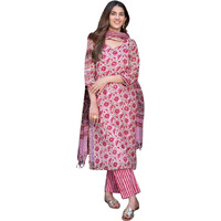 Kurta Set For Women || Women Kurta Set || 3pic Kurta For Women (50-85) (IN, Alpha, 2XL, Pink)
