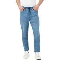 INKD Men's Stretchable Mid Rise Jogger Jeans (Denim Divine, 30)