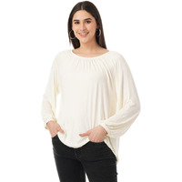 FYLTR Women's Solid Regular Fit Blouse (FYLSS23WKT-007_Ivory White XL)