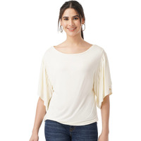 FYLTR Women's Solid Regular Fit Blouse (FYLSS23WKT-009_Ivory White XL)