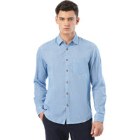 FYLTR Cotton Men's Solid Regular Fit Shirt (FYLSS23MS-015_Cool Blue L)