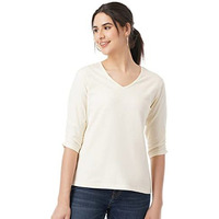 FYLTR Women's Solid Regular Fit Blouse (FYLSS23WKT-004_Ecru Beauty XXL)