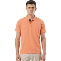 FYLTR Men's Solid Regular Fit Polo Shirt (FYLSS23MP-005_Peach Perfect L)