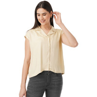 FYLTR Women's Solid Regular Fit Blouse (FYLSS23WB-021_Goa Sands S)