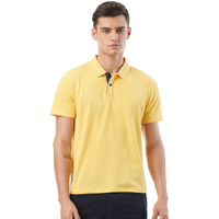 FYLTR Men's Solid Regular Fit Polo Shirt (FYLSS23MP-005_Golden Sunset XL)