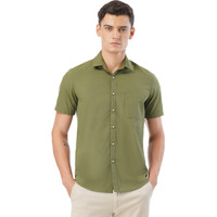 FYLTR Men's Solid Regular Fit Shirt (FYLSS23MS-012_Mythical Olive M)