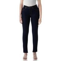 INKD Women's Slim Fit Jeans - Mid-Rise| Enzyme Wash | Classic 5 Pocket Styling (INKSS24WJN-405-Dark Knight-32)