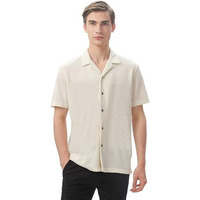 FYLTR Men's Regular Fit Knit Shirt (FYLSS24MKS-301_Vanilla Bean S)