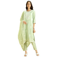 Kaari Roman Silk Womens Kurta Set (KAAAW24WSKD-78974_Seafoam Green_L)