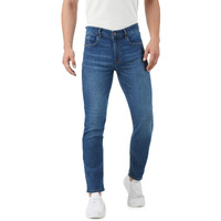 INKD Men's Stretchable Regular Fit Jeans (INDIGO - Marine Blue, 36)