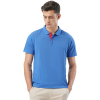 FYLTR Men's Solid Regular Fit Polo Shirt (FYLSS23MP-005_Blue Crew L)
