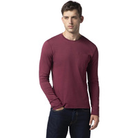 FYLTR Men's Casual Crewneck Full Sleeve T-Shirt with Stab Stitched Front Pocket Detail