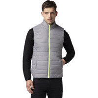 FYLTR Men's Sleeveless Puffer Jacket with Neon Trims - Stand Collar | Full Zipper | Side Pockets | Shaped Hem