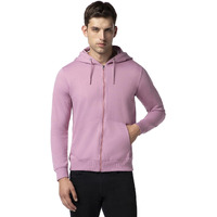 FYLTR Men's Casual Zip-Up Hoodie with Drawstring Detail - Utility Pockets | Full Zipper | Casual Winterwear for Men Peony Pink