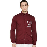 FYLTR Men's Casual Stand Collar Jacket With Rib Details - Full Zipper | Full Sleeve Branding | Casual Winterwear For Men