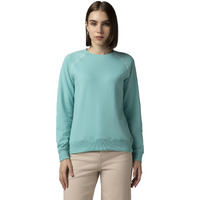 FYLTR Women's Solid Color Raglan Sweatshirt with Full Sleeve - Round Neck | Contrast Flatlock Stitch Detailing | Casual Winterwear for Women Tropical Teal